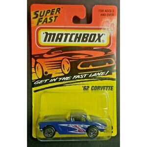 1995 Matchbox 1962 Corvette #32 Blue NIB HW4